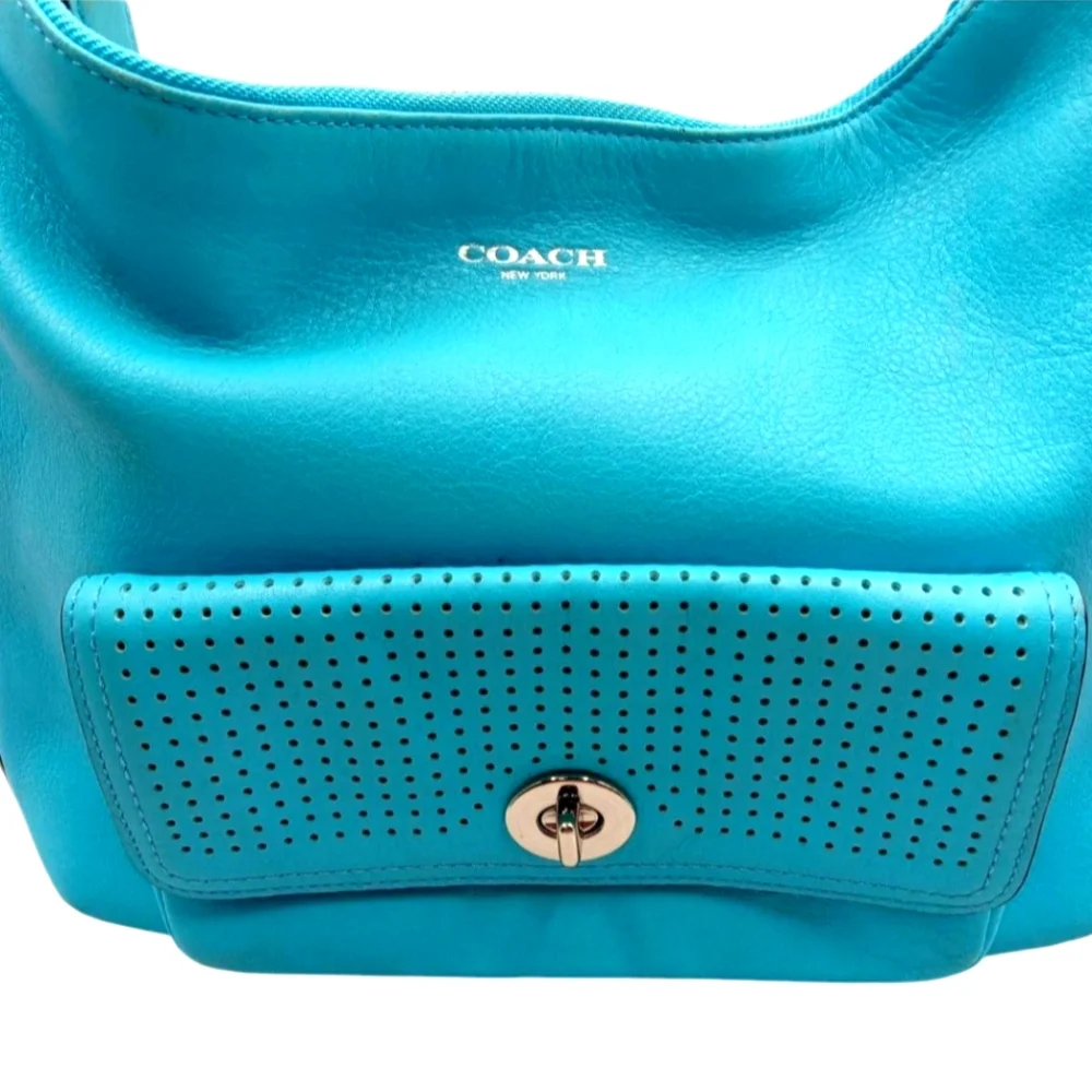 Coach Turquoise Shoulder Bag - Picture 2 of 9